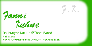 fanni kuhne business card