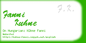 fanni kuhne business card